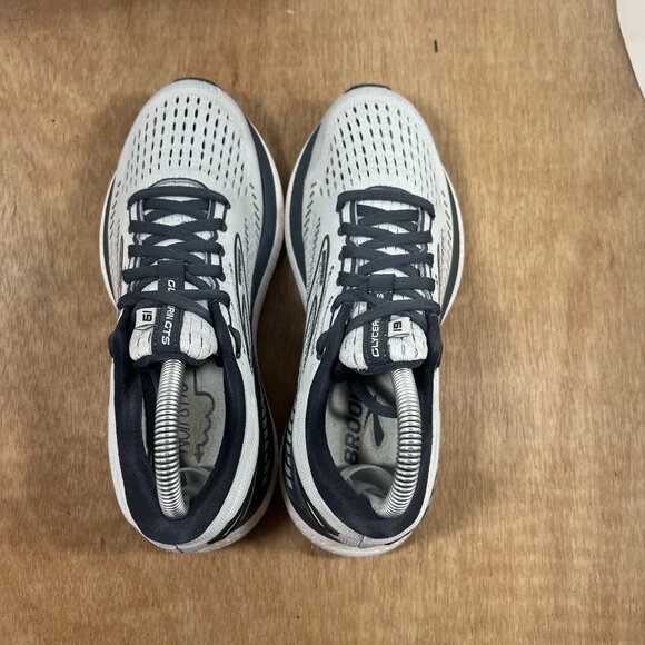 Brooks Glycerin GTS 19 Women Size 7 D Grey White Running Shoe Laced Up Casual - Picture 5 of 9